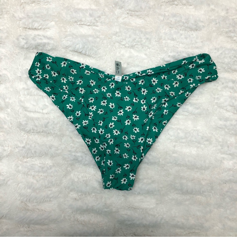 MERRILEE’S Green Floral Cheeky Bikini Swim Bottoms